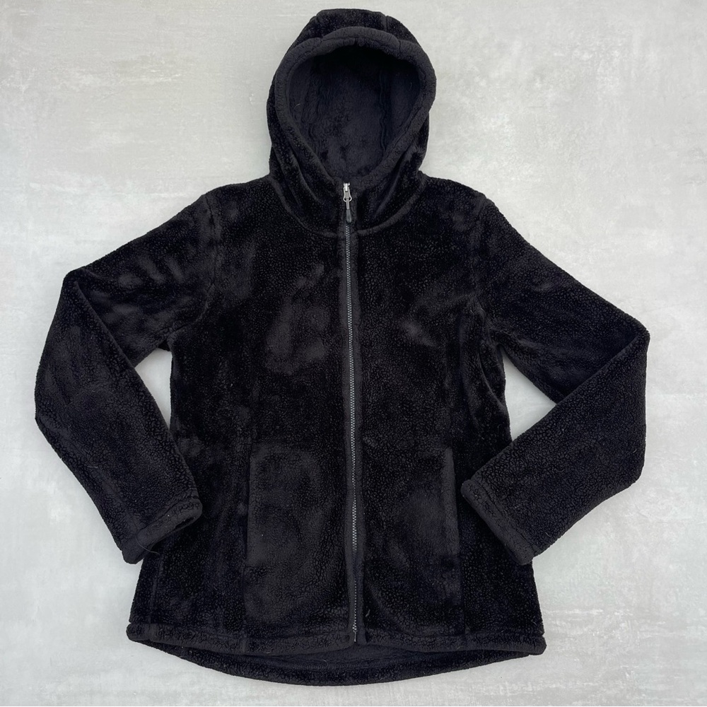 Black Zip-Up Fleece Hoodie